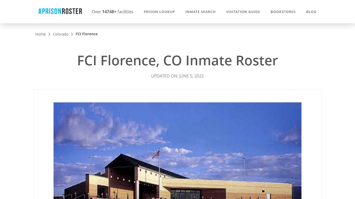 FCI Florence, CO Inmate Roster - Nationwide Inmate Search
